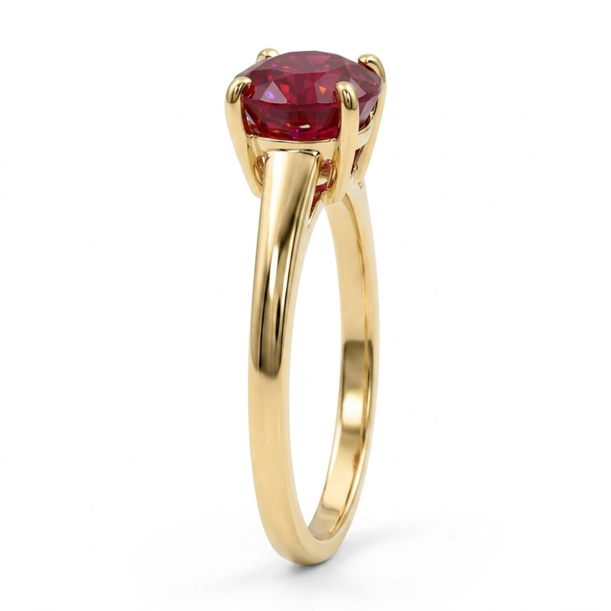 2 Carat AA African Ruby Solitaire Ring in 9K Yellow Gold 3337711 4
