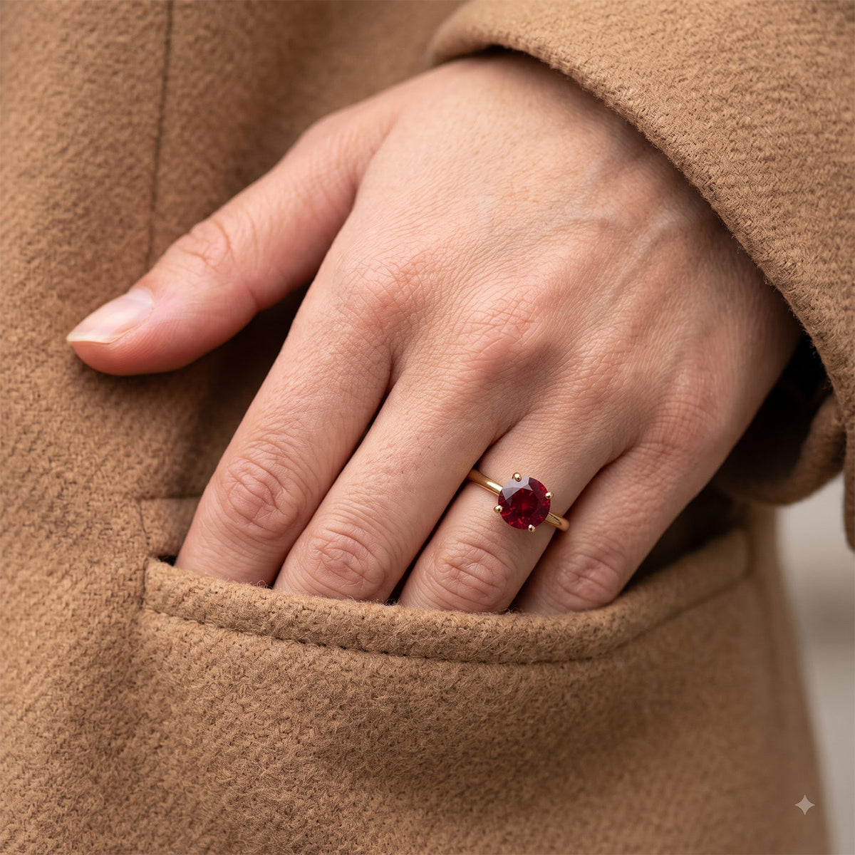 2 Carat AA African Ruby Solitaire Ring in 9K Yellow Gold 3337711 5
