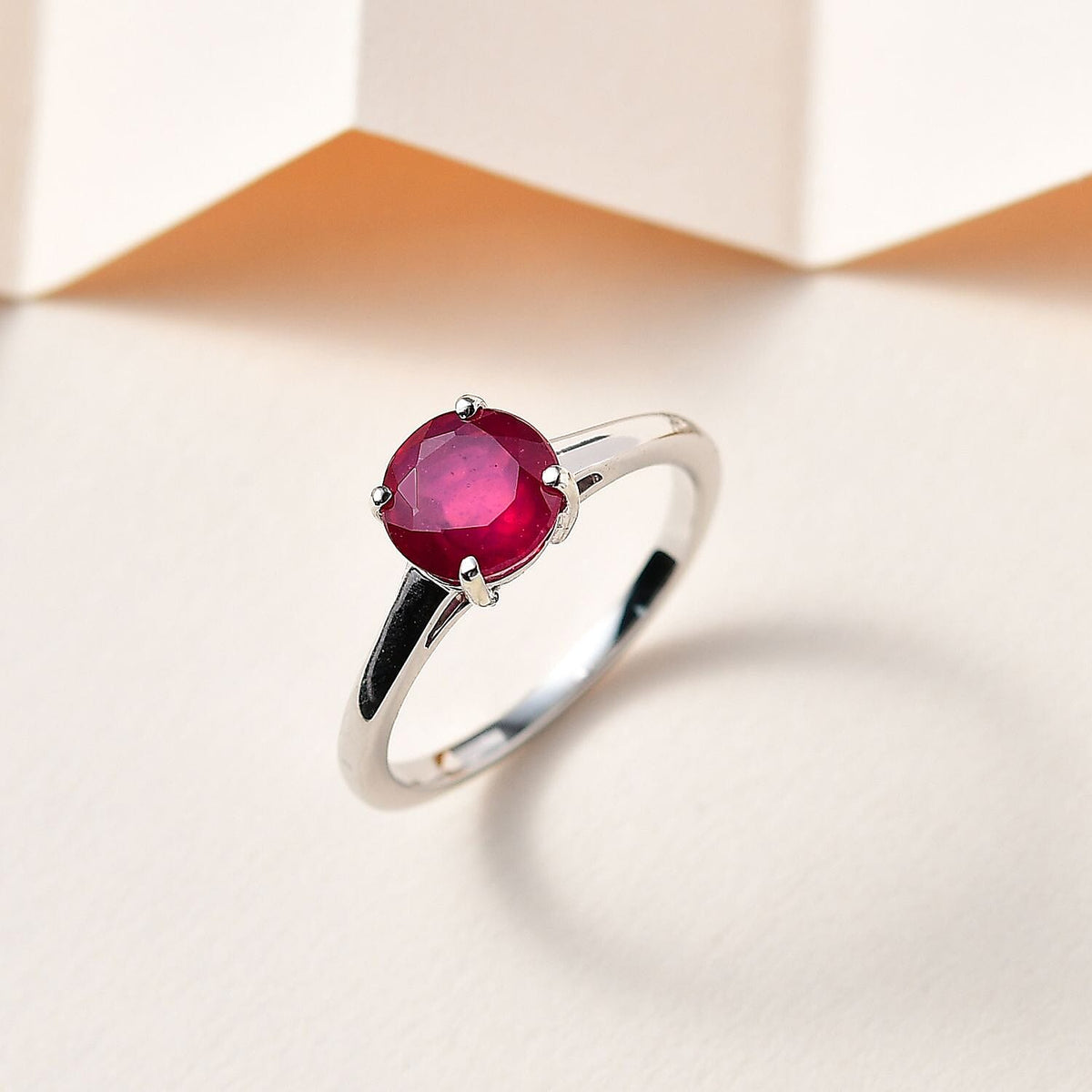 2 Carat AA African Ruby Solitaire Ring in 9K White Gold 3337721 2
