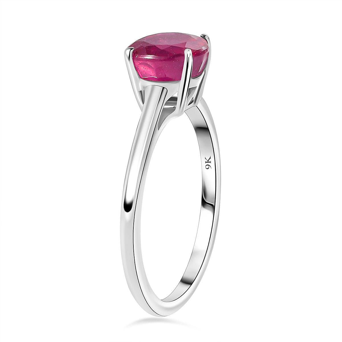 2 Carat AA African Ruby Solitaire Ring in 9K White Gold 3337721 4