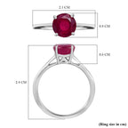 9K White Gold AA African Ruby (Rnd 7 mm) Solitaire Ring 2.00 Ct.