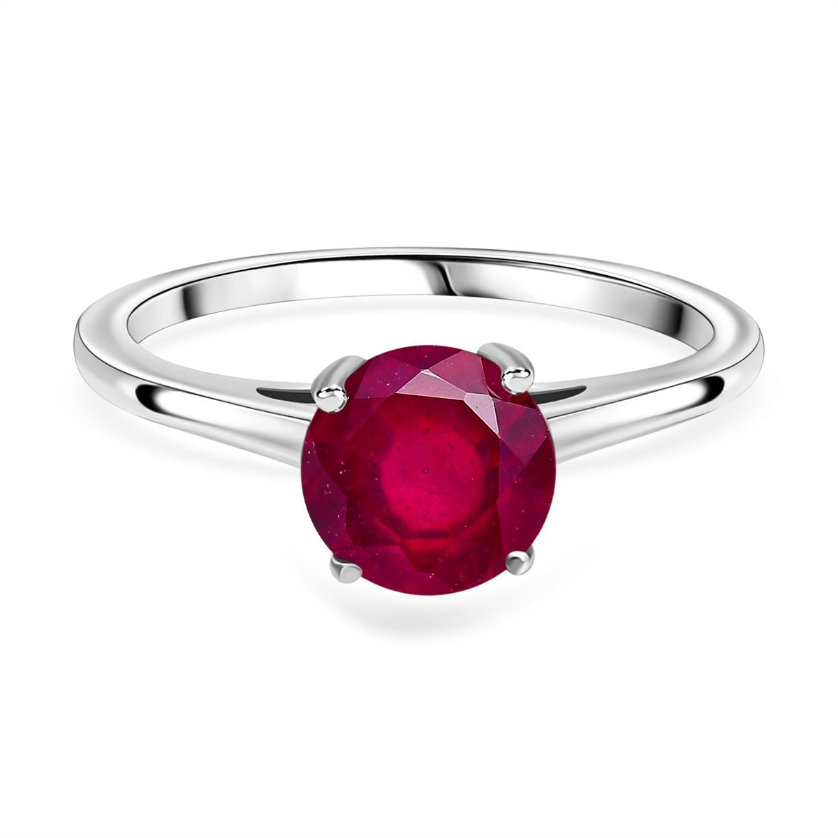 2 Carat AA African Ruby Solitaire Ring in 9K White Gold V32679754 0