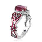 GP - African Ruby, Burmese Ruby & Blue Sapphire Heart Ring in Platinum Overlay Sterling Silver 1.94 Ct._3343155_3