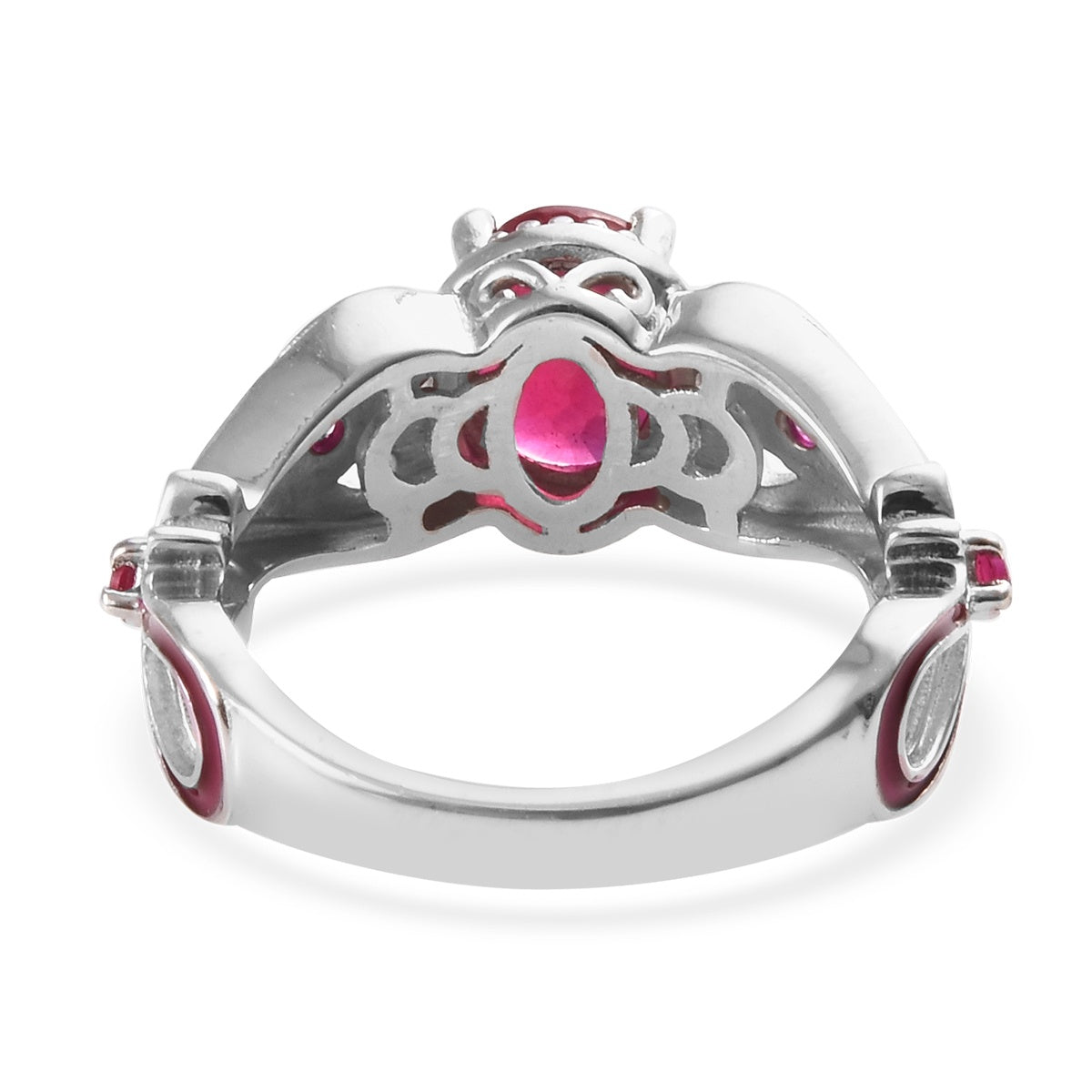 GP 1.75 Ct African and Heart Ring in Platinum Plated Sterling Silver 3343155 6