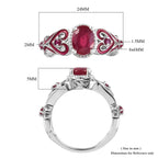 GP - African Ruby, Burmese Ruby & Blue Sapphire Heart Ring in Platinum Overlay Sterling Silver 1.94 Ct._3343155_6
