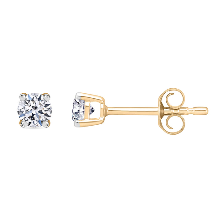 0.25 Carat Diamond Solitaire Stud Earrings in 9K Gold SGL Certified I3 GH 3346005 1