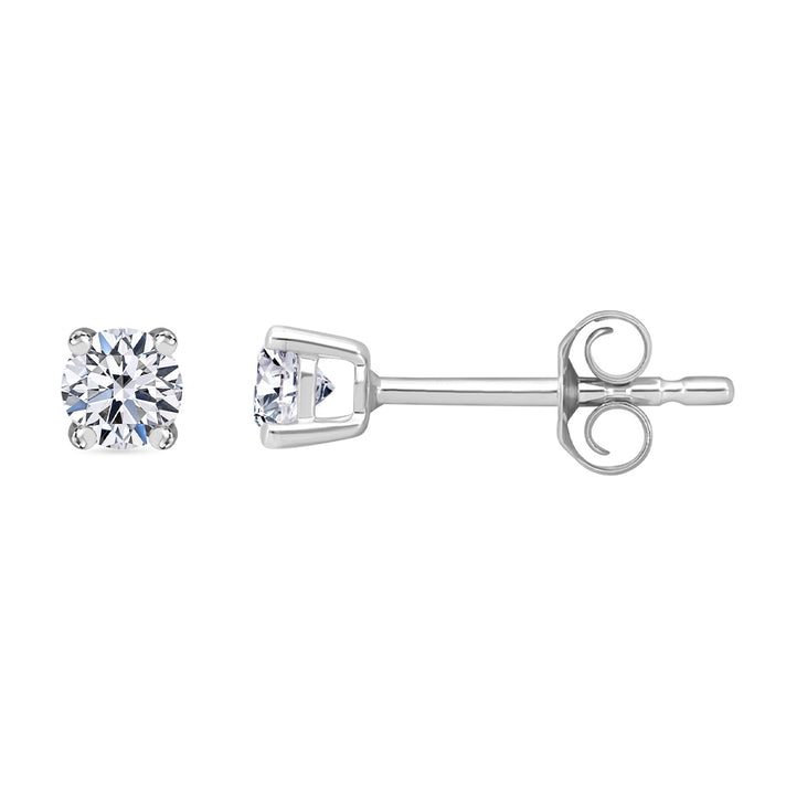 0.25 Ct Diamond Solitaire Stud Earrings in 9K White Gold SGL Certified I3 G H 3346007 1