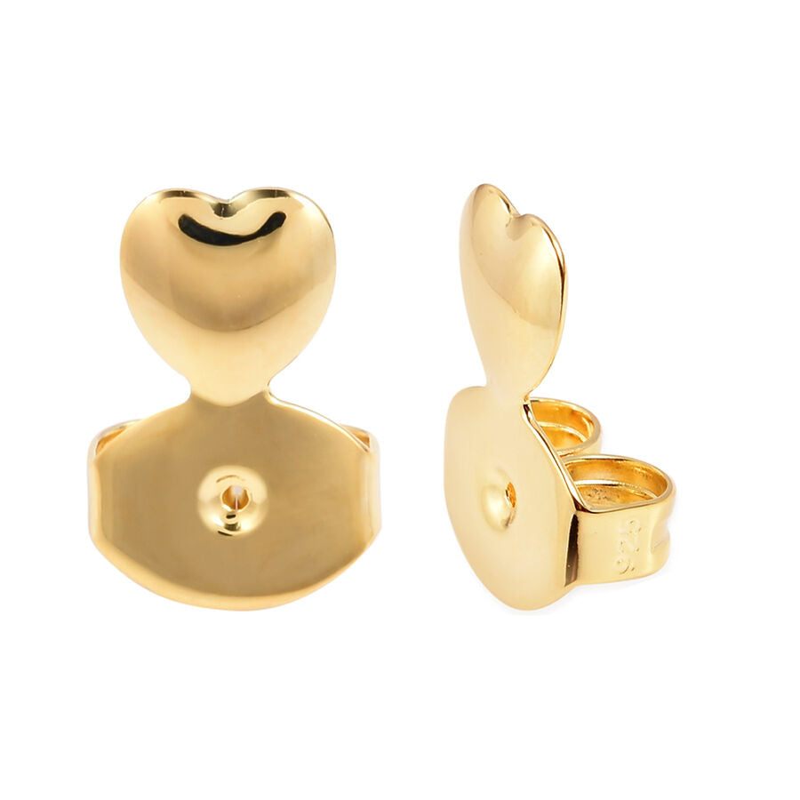 14K Gold Overlay Overlay Sterling Silver Heart Shape Lifter Earring Backs 3346644 0