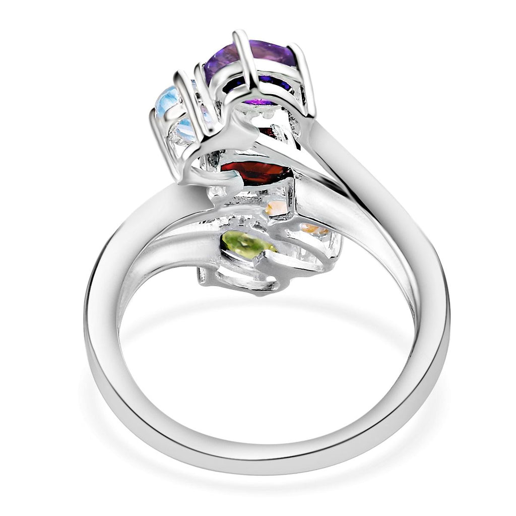 African Amethyst, Sky Blue Topaz and Multi Gemstone Bypass Ring in Sterling Silver 2.45 Ct._3366565_5