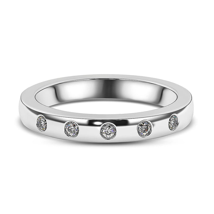 RHAPSODY 950 Platinum Natural Diamond 5-Stone Band Ring IGI Certified (VS - E-F) 3652070 1