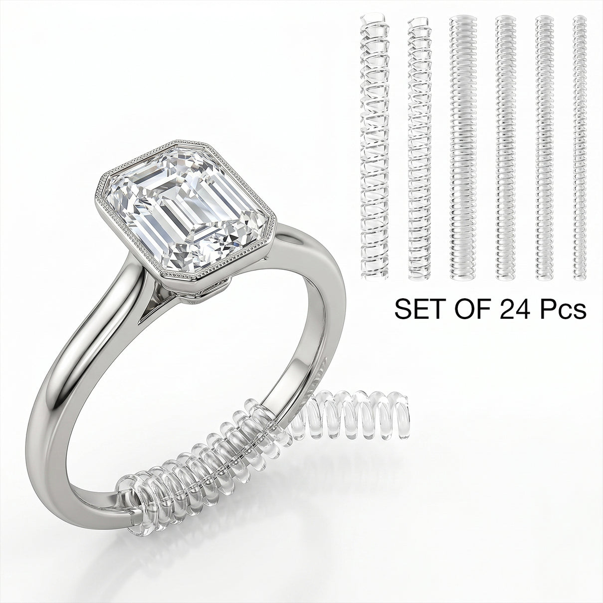 Set of 24 Pcs Ring Size Adjusting Spring 3387228 0