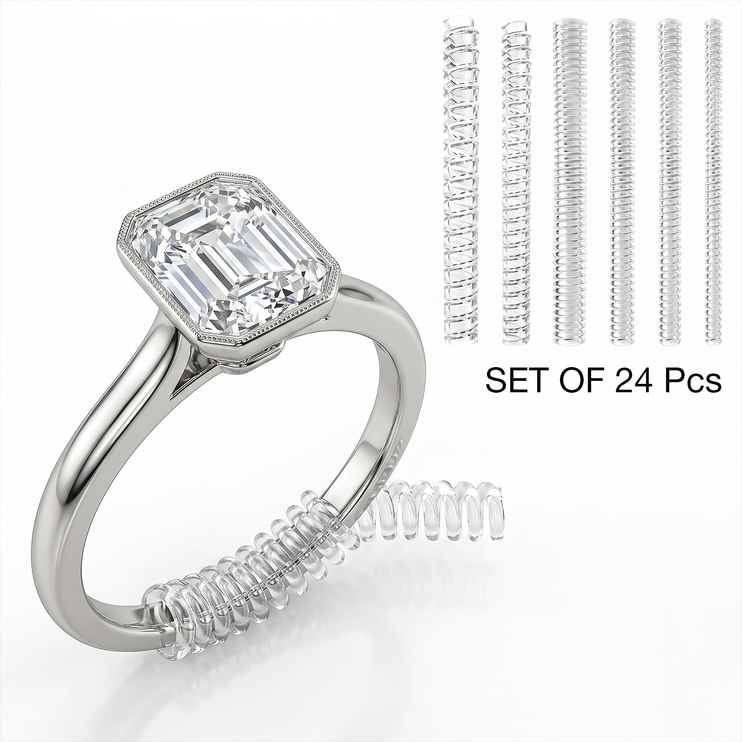 Set of 24 Pcs Ring Size Adjusting Spring 3387228 0