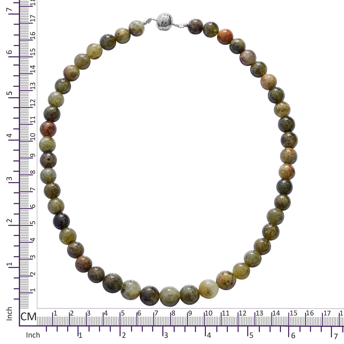 325 Ct AAA Mali Garnet Beaded Necklace in Rhodium Plated Silver with Magnetic 18 Inch 3404258 4