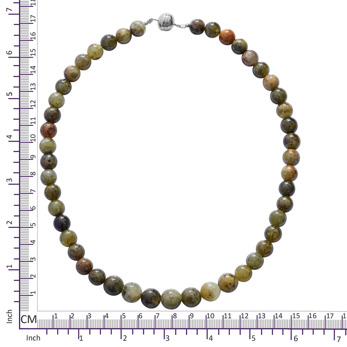 325 Ct AAA Mali Garnet Beaded Necklace in Rhodium Plated Silver with Magnetic 18 Inch 3404258 4