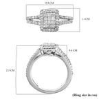 Natural Diamond Ring in Platinum Overlay Sterling Silver 0.50 Ct._3467467_5