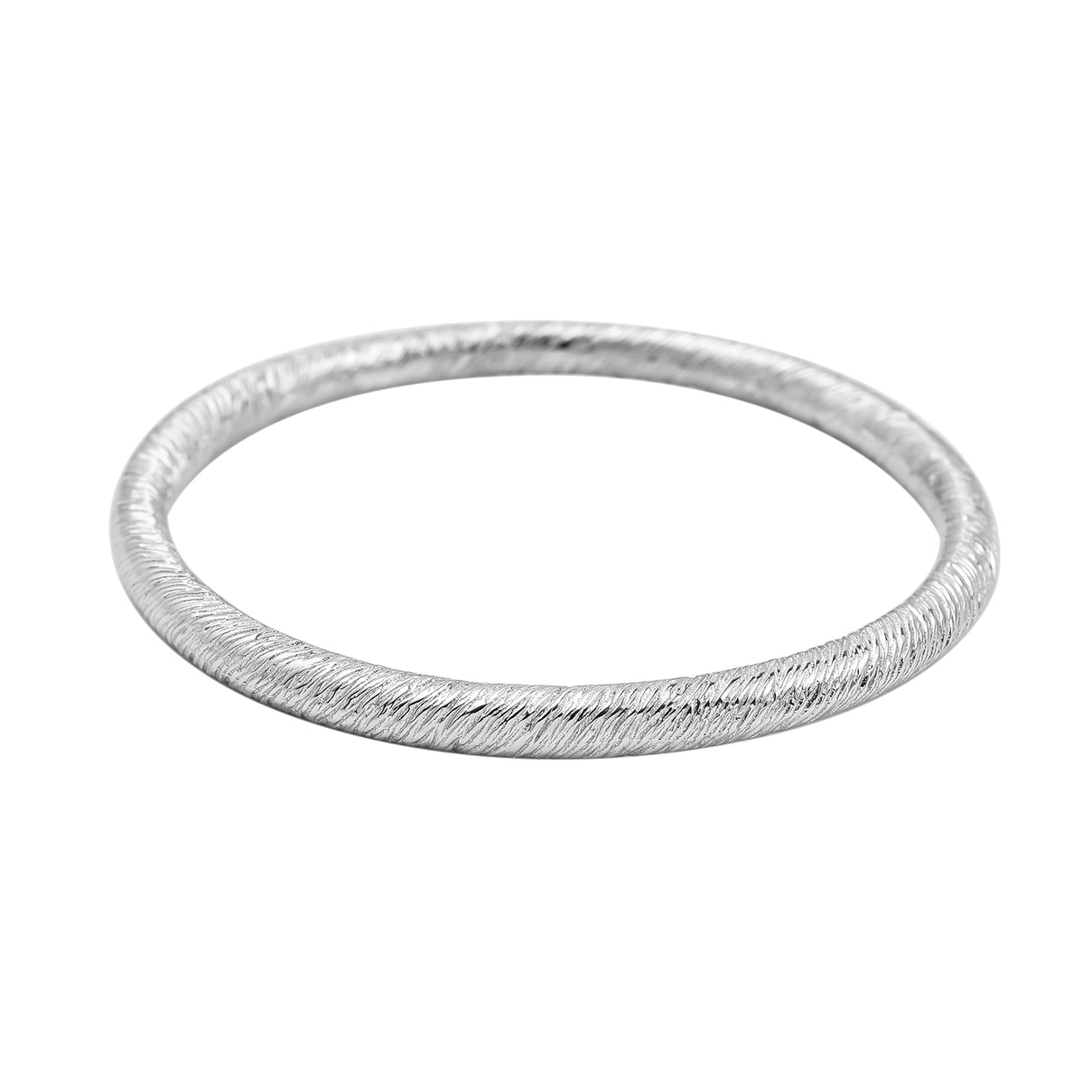 RACHEL GALLEY Rhodium Overlay Sterling Silver Bangle (Size 7.5), Silver Wt. 37.00 Gms 3496123 0