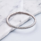 RACHEL GALLEY Rhodium Overlay Sterling Silver Bangle (Size 7.5), Silver Wt. 37.00 Gms_3496123_1