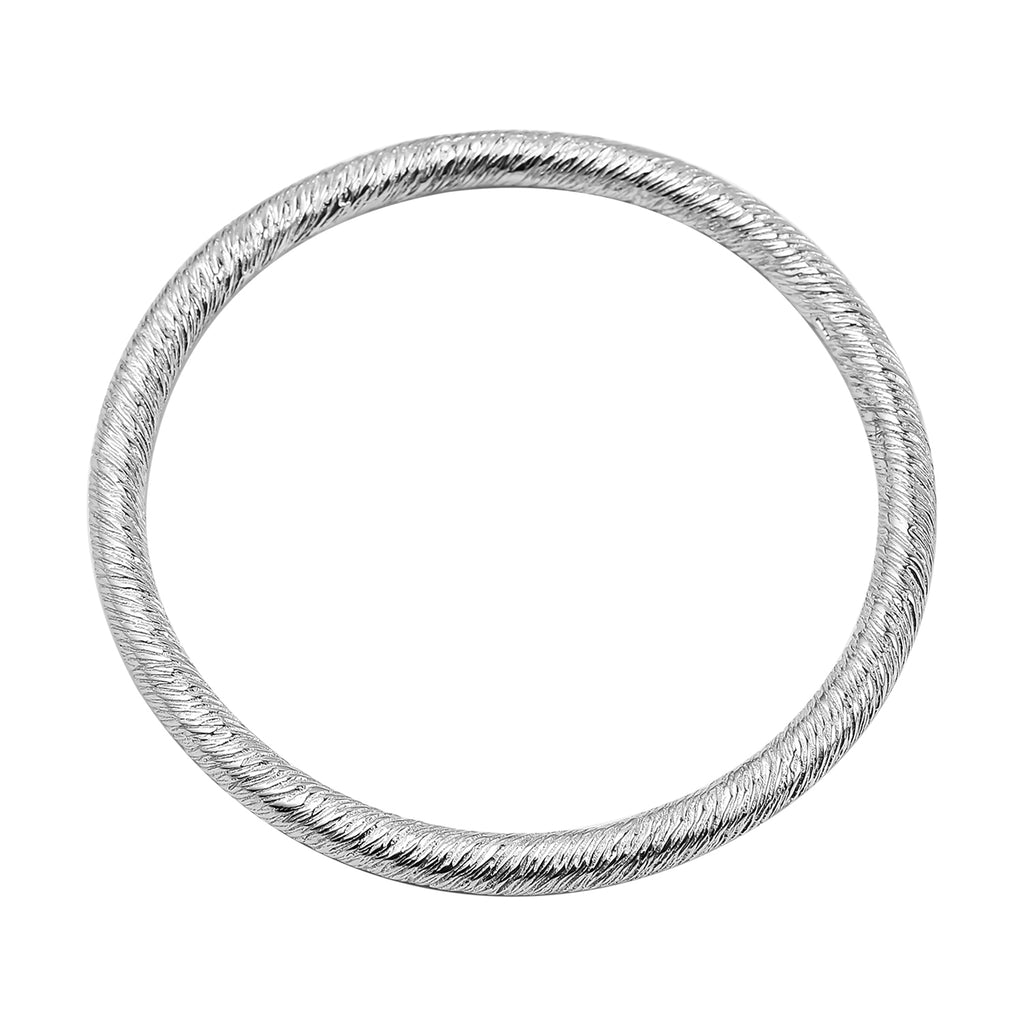 RACHEL GALLEY Rhodium Overlay Sterling Silver Bangle (Size 7.5), Silver Wt. 37.00 Gms_3496123_2