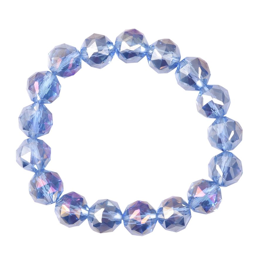 Simulated Blue AB Crystal Beaded Stretchable Bracelet 6.5 Inch 3512430 2