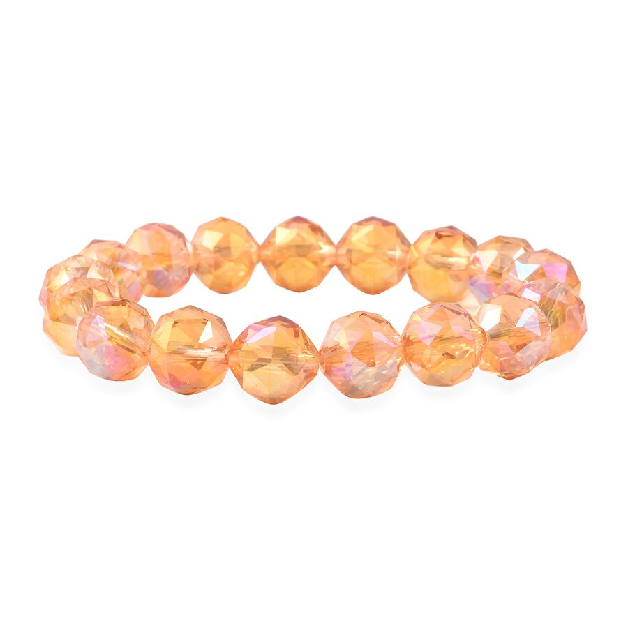 Champagne AB Crystal Beaded Stretchable Bracelet 6.5 Inch 3512431 0