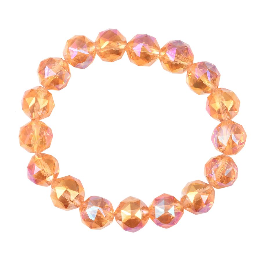 Champagne AB Crystal Beaded Stretchable Bracelet 6.5 Inch 3512431 2