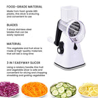 Whizzy Chopper - 3 in 1 Cheese. Vegetable and Fruit Slicer with One Slicing, Shredding and Grating Blade (Size 28x18x14 Cm) - White_3528958_2