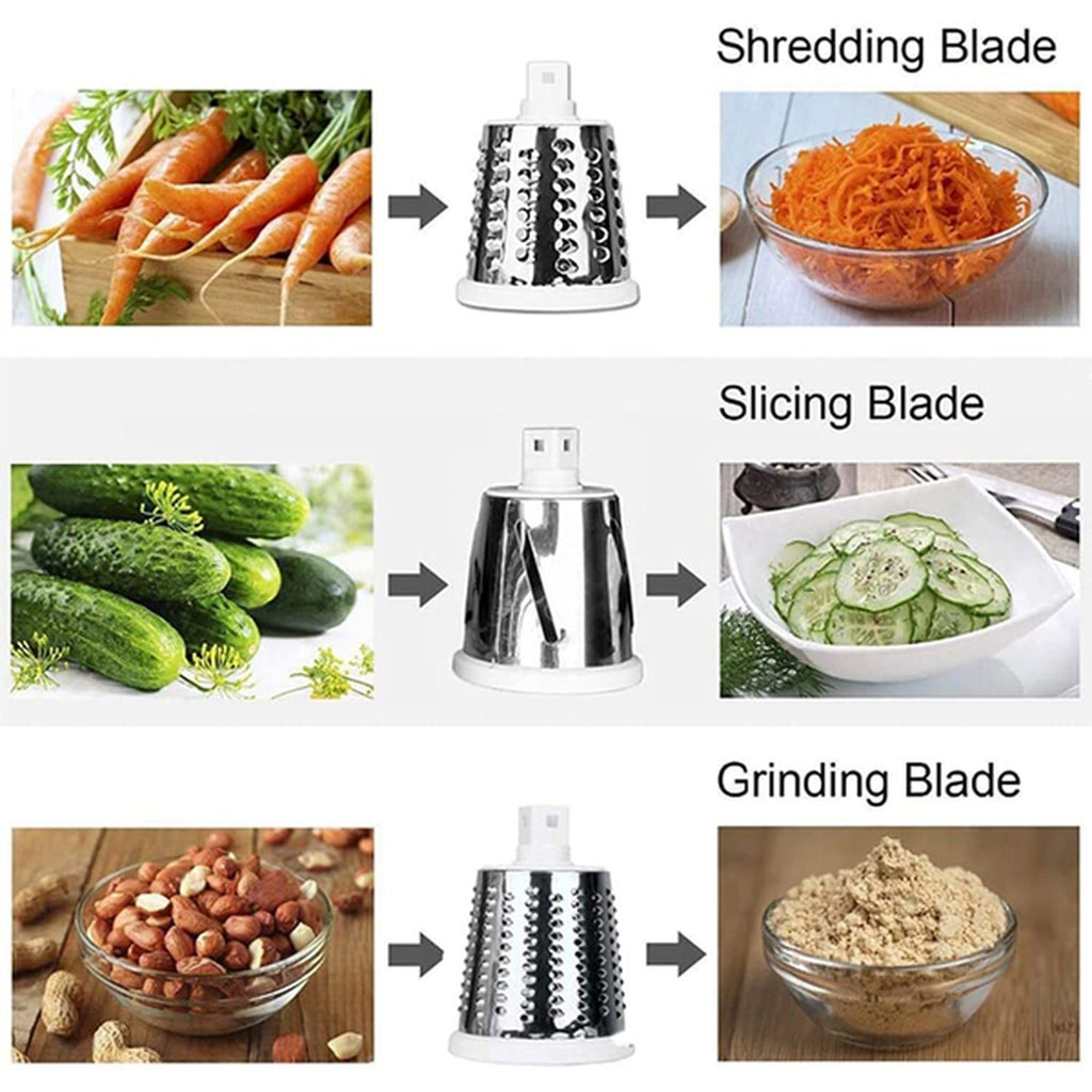 Whizzy Chopper - 3 in 1 Cheese. Vegetable and Fruit Slicer with One Slicing, Shredding and Grating Blade (Size 28x18x14 Cm) - White_3528958_3