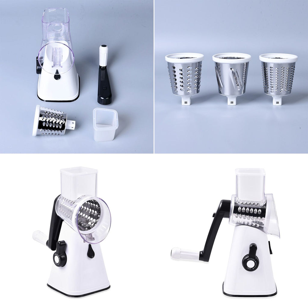 Whizzy Chopper - 3 in 1 Cheese. Vegetable and Fruit Slicer with One Slicing, Shredding and Grating Blade (Size 28x18x14 Cm) - White_3528958_6