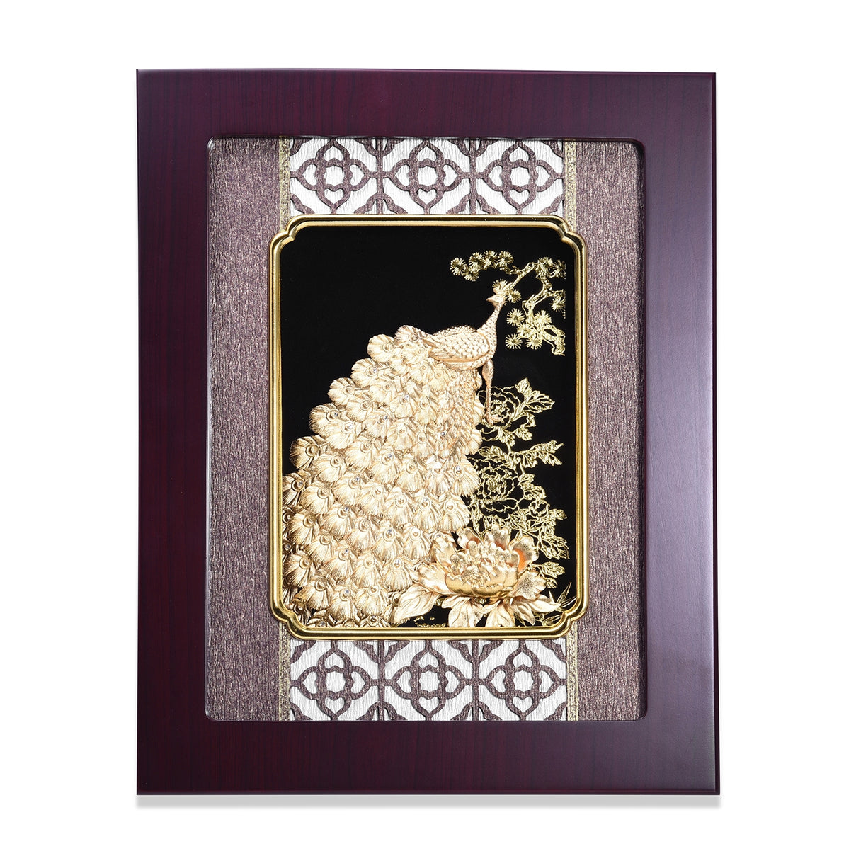Home Decor - 24K Gold Plated Peacock Wooden Frame 3532928 0