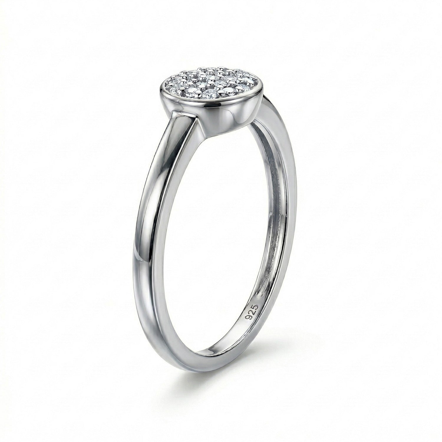 Diamond Ring in Platinum Overlay Sterling Silver V32513388 8