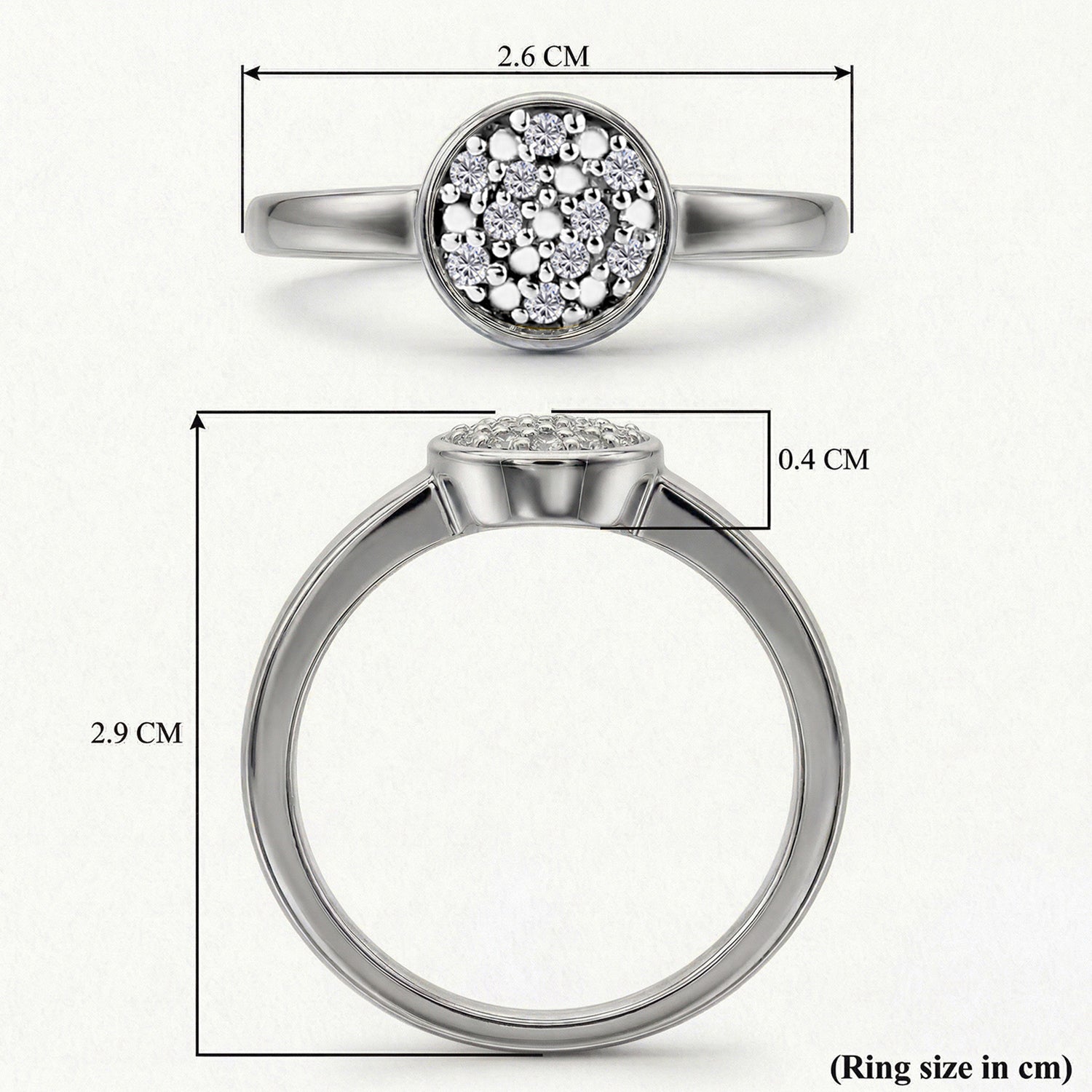 Diamond Ring in Platinum Overlay Sterling Silver V32513388 9