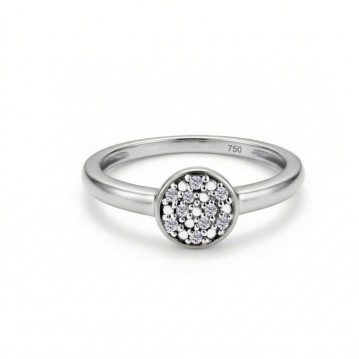 Diamond Ring in Platinum Overlay Sterling Silver V32513678 0
