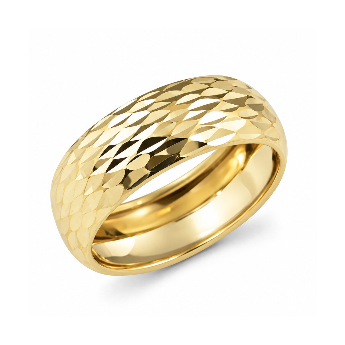 Vicenza Collection Diamond Cut Stackable Band Ring in 9K Gold 3584021 0