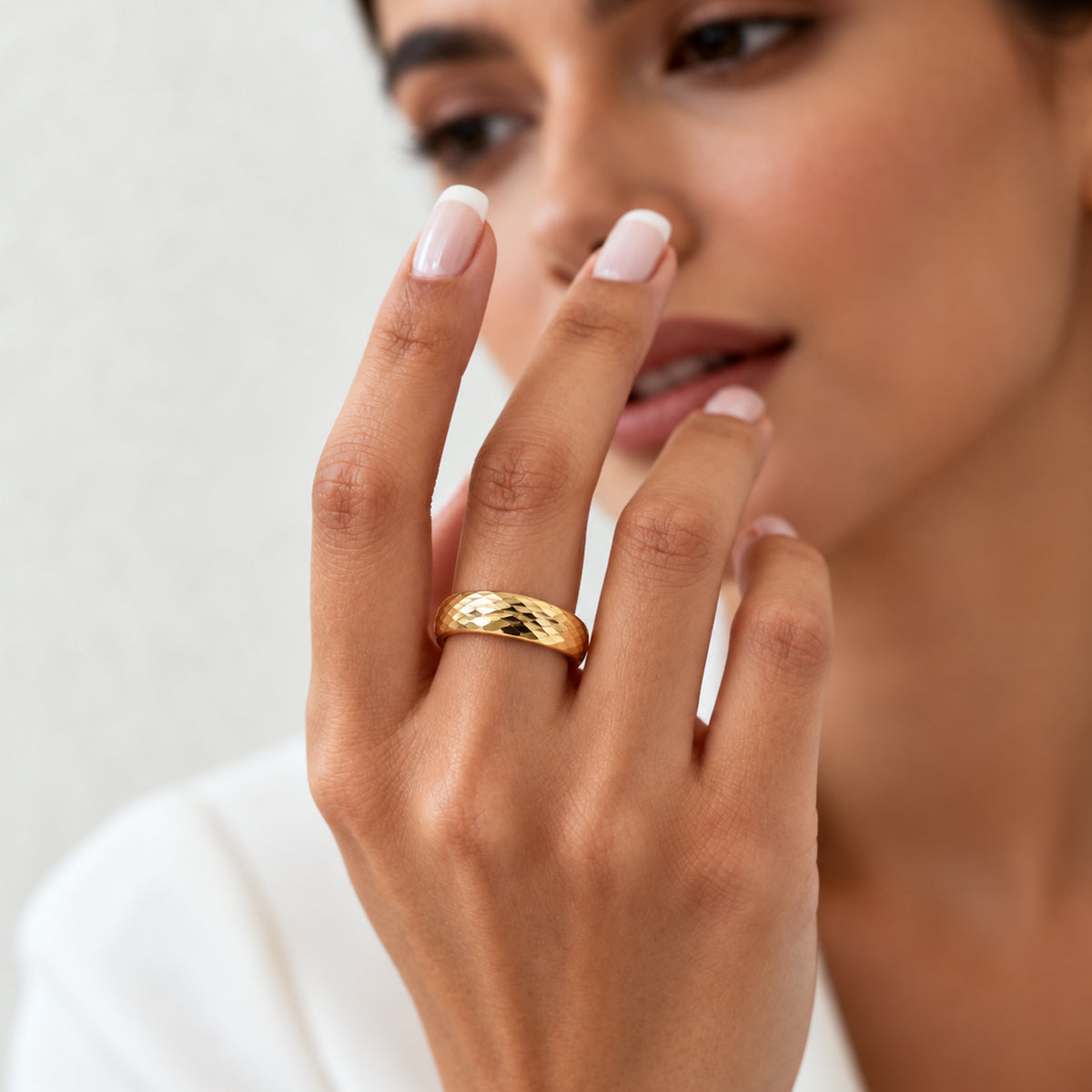 Vicenza Collection Diamond Cut Stackable Band Ring in 9K Gold 3584021 3