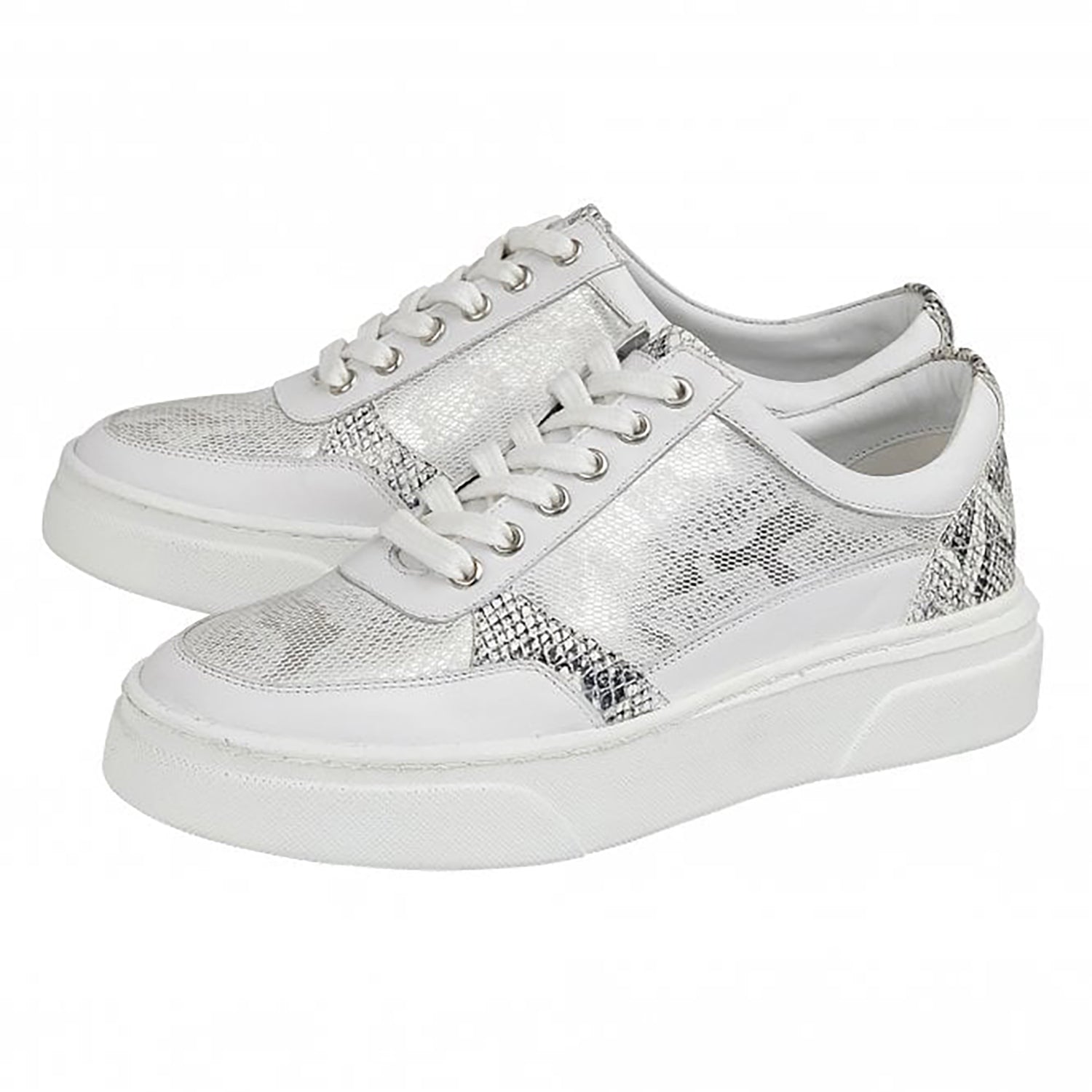 Lotus Stressless Leather Venice Lace-Up Trainers (Size 5) - White 3589489 0