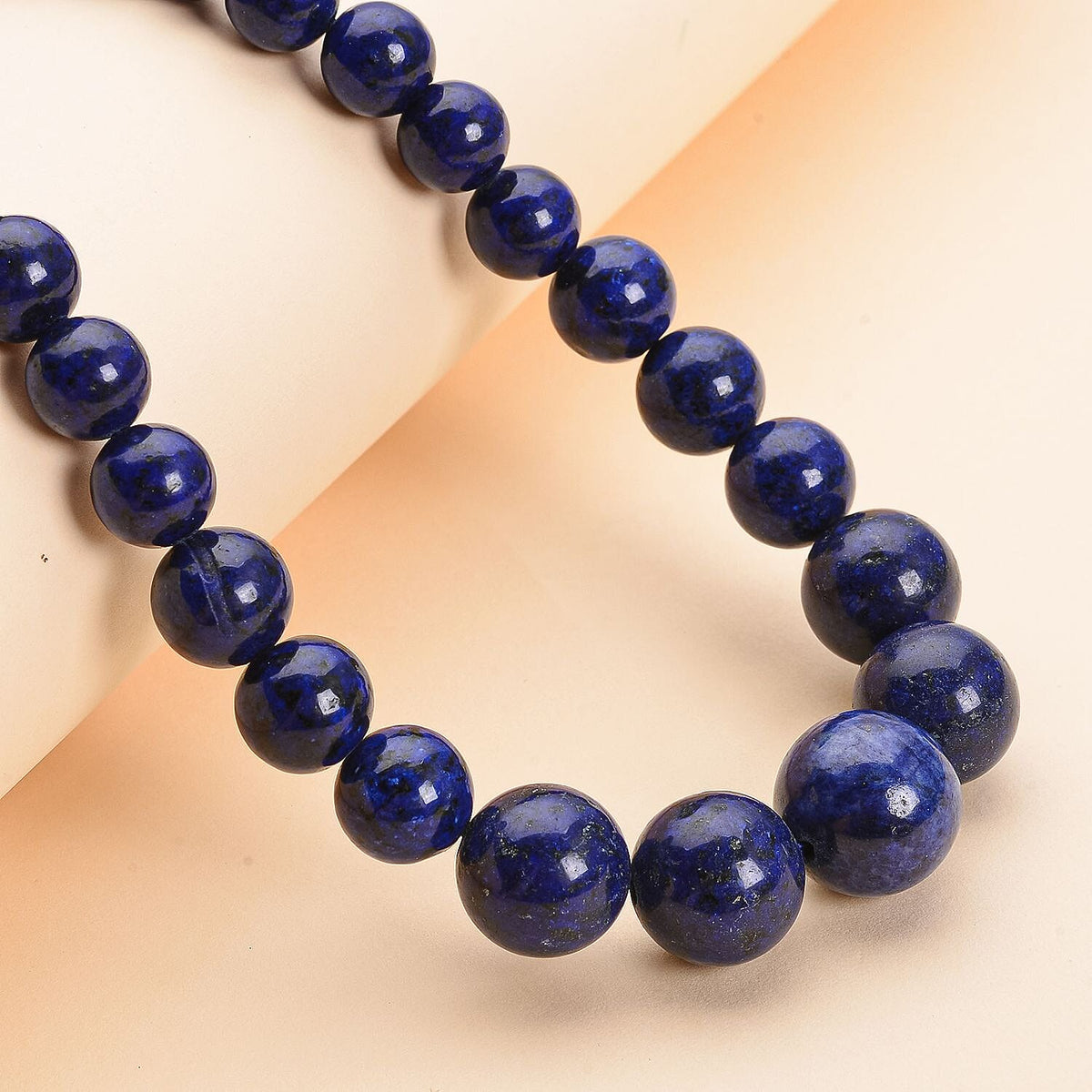 359.50 Ct Lapis Lazuli Beaded Necklace with Magnetic Lock in Rhodium Plated Silver 20 Inch 3416694 2