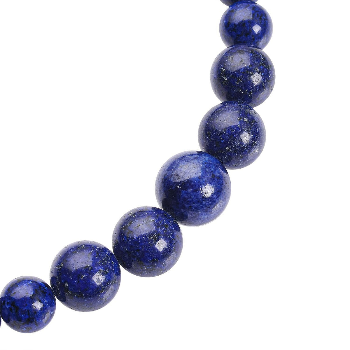 359.50 Ct Lapis Lazuli Beaded Necklace with Magnetic Lock in Rhodium Plated Silver 20 Inch 3416694 3