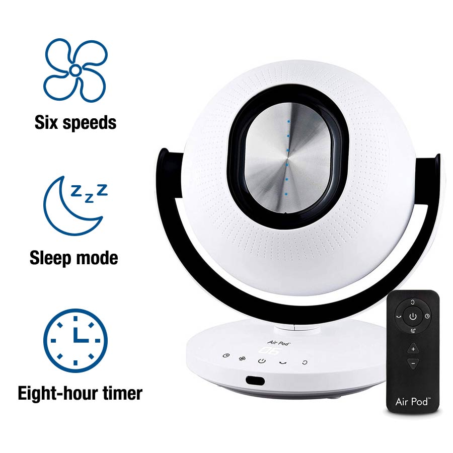 Tors + Olsson Air Pod Oscillating Bladeless Fan 6 Air Speeds Remote Control Touch Sensitive in White Colour 3597006 2