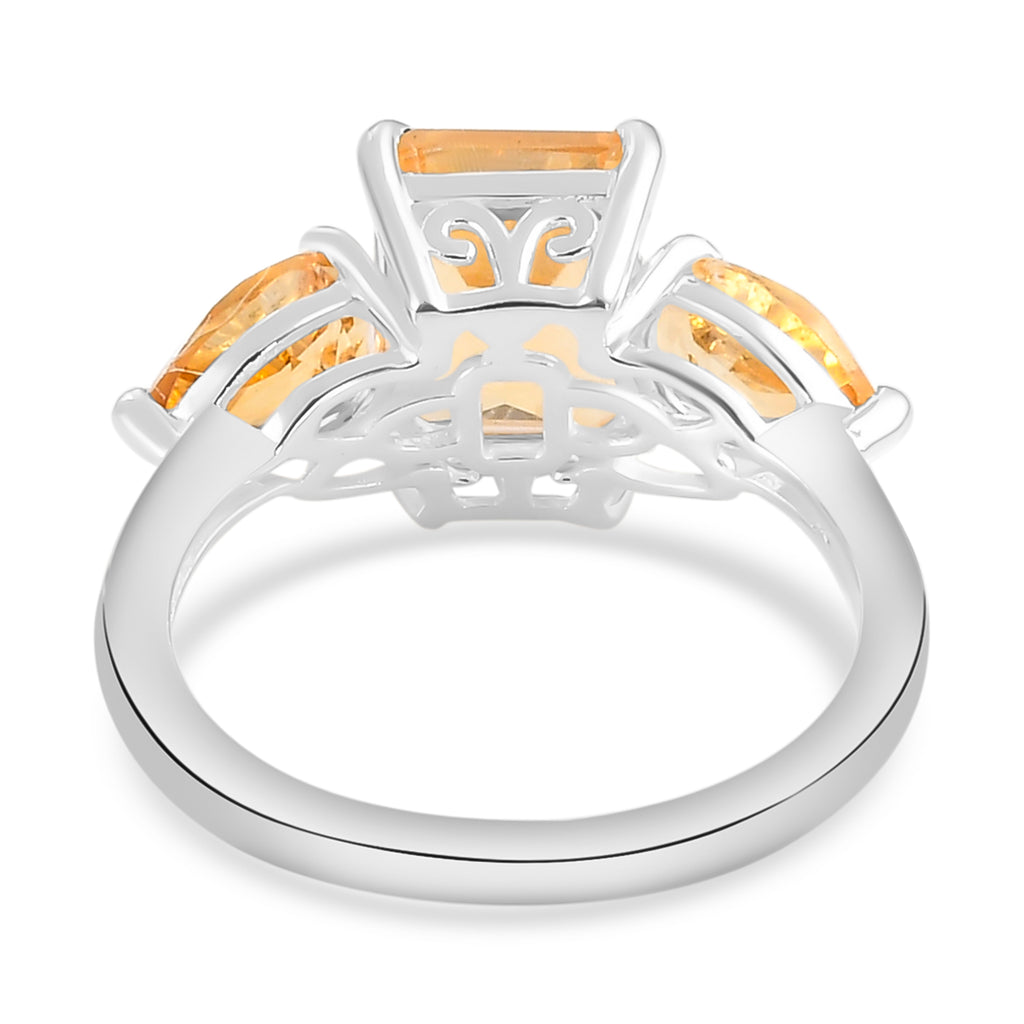 D'Joy - Citrine Three Stone Ring in Sterling Silver 3.53 Ct._3598461_6