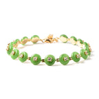 Green Jade and Natural Cambodian Zircon Bracelet (Size 7.5 with 1 inch Extender) in Yellow Gold Overlay Sterling Silver 36.71 Ct.