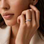 D'Joy - Natural Diamond (G-H) Half Eternity Band Ring in Platinum Overlay Sterling Silver 0.25 Ct._3604172_1
