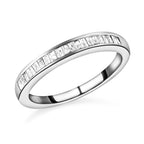 D'Joy - Natural Diamond (G-H) Half Eternity Band Ring in Platinum Overlay Sterling Silver 0.25 Ct._3604172_4