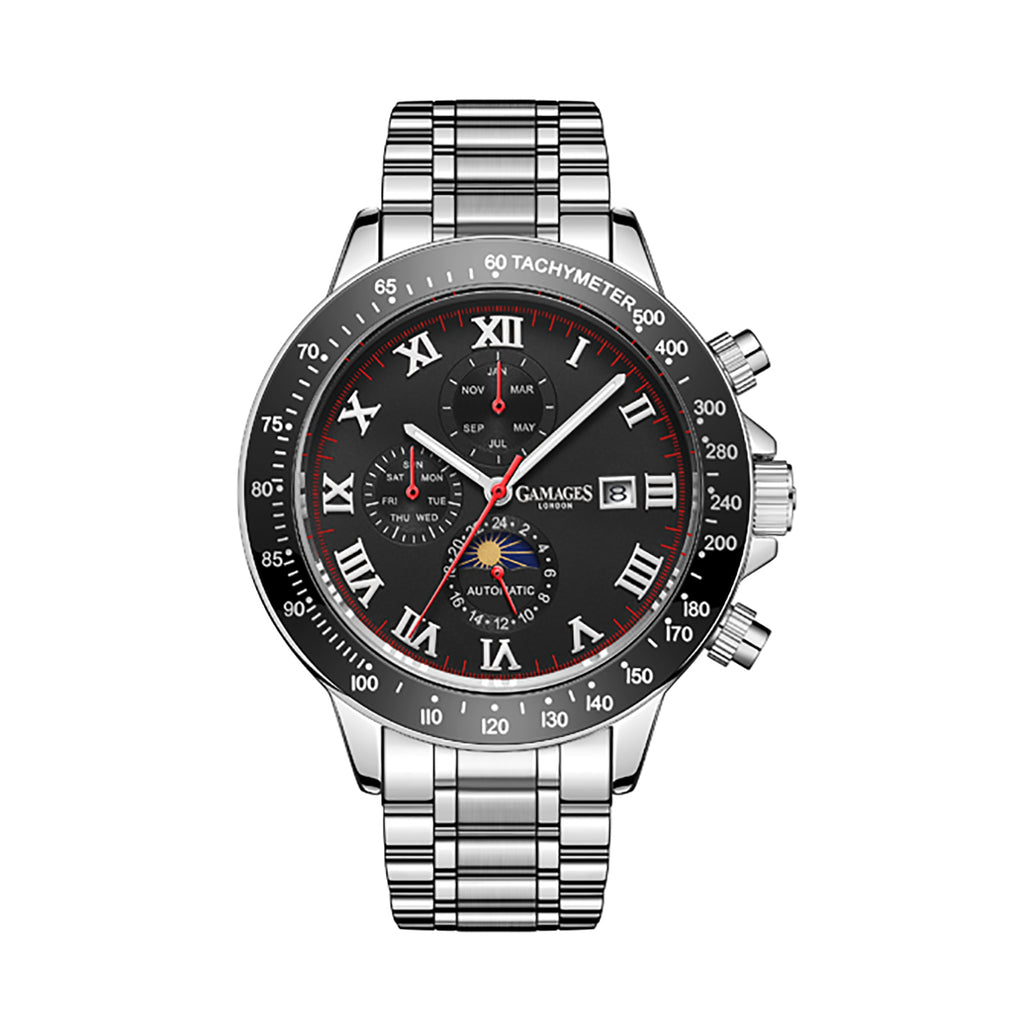 GAMAGES OF LONDON Limited Edition Hand Assembled Race Calendar Automatic Steel_3612069