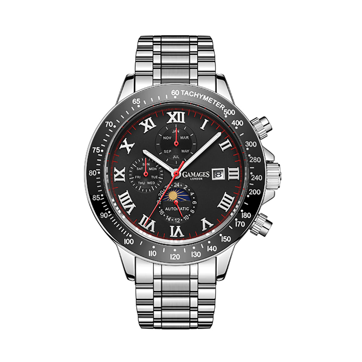 GAMAGES OF LONDON Limited Edition Hand Assembled Race Calendar Automatic Steel 3612069 0