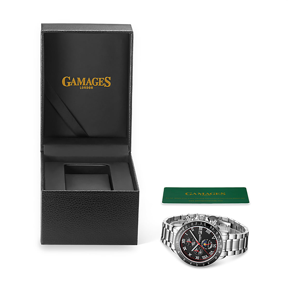 GAMAGES OF LONDON Limited Edition Hand Assembled Race Calendar Automatic Steel 3612069 2