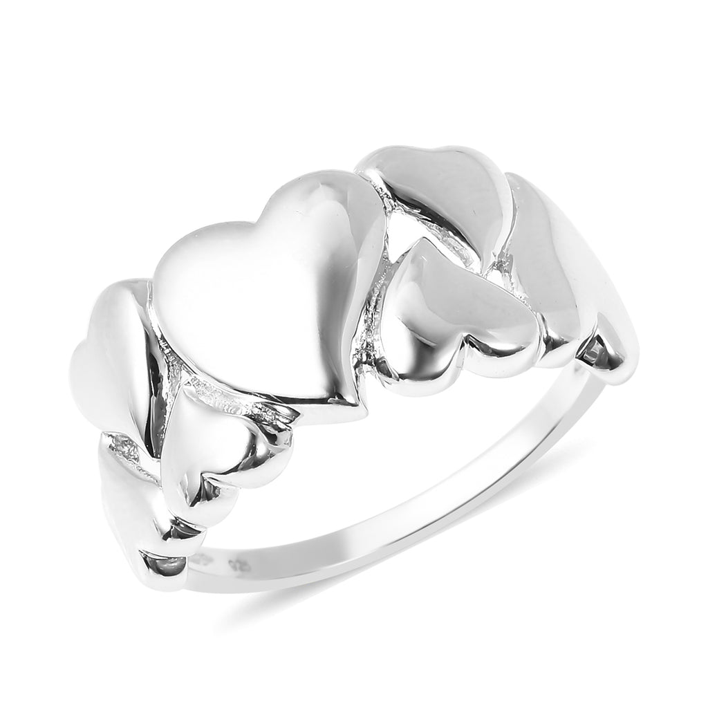 RACHEL GALLEY Rhodium Overlay Sterling Silver Heart Ring_3624650