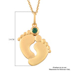 Brazilian Emerald Pendant With Chain (Size 18 with 2 inch Extender) in 14K Gold Overlay Sterling Silver, Silver Wt 5.70 Gms_3629374_3