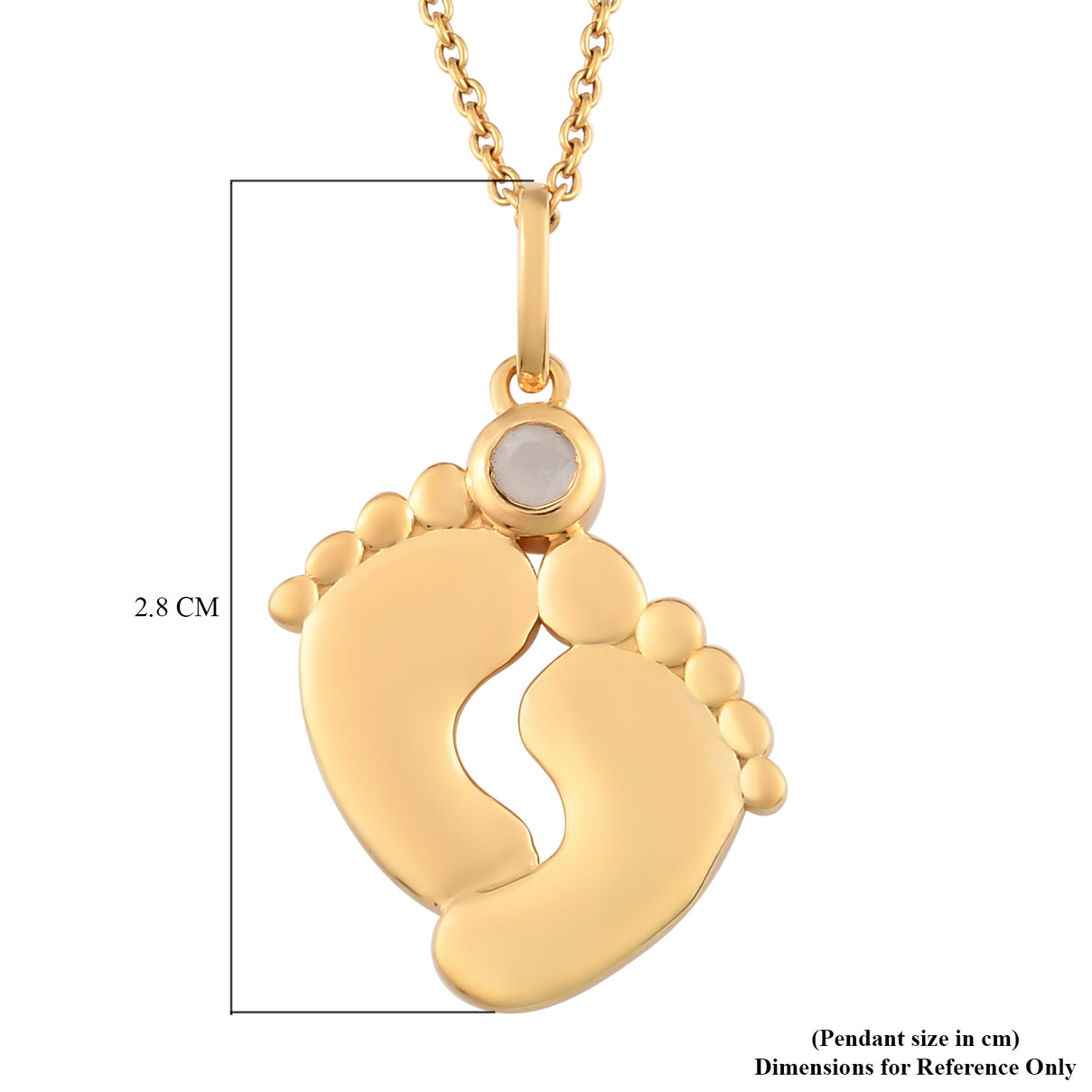 Sri Lankan White Moonstone Pendant With Chain in Yellow Gold Plated Sterling Silver 3629391 4