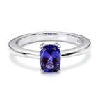 D'Joy - Premium Tanzanite Solitaire Ring in Platinum Overlay Sterling Silver 1.00 Ct._3629426