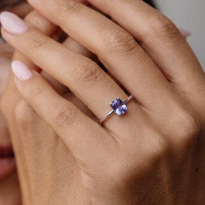 1 Carat Premium Tanzanite Solitaire Ring in Platinum Plated Sterling Silver 3629426 2
